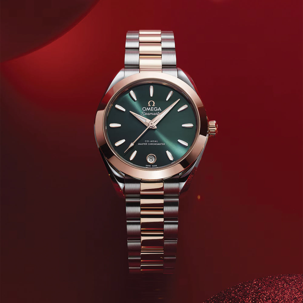 Seamaster Aqua Terra 150M Two-Tone Sedna™ Gold 30mm - Green on Bracelet