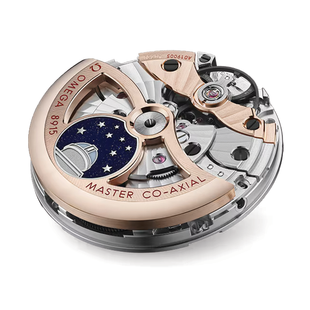 Constellation Observatory Platinum Gold 39.4mm - Yellow on Leather Strap