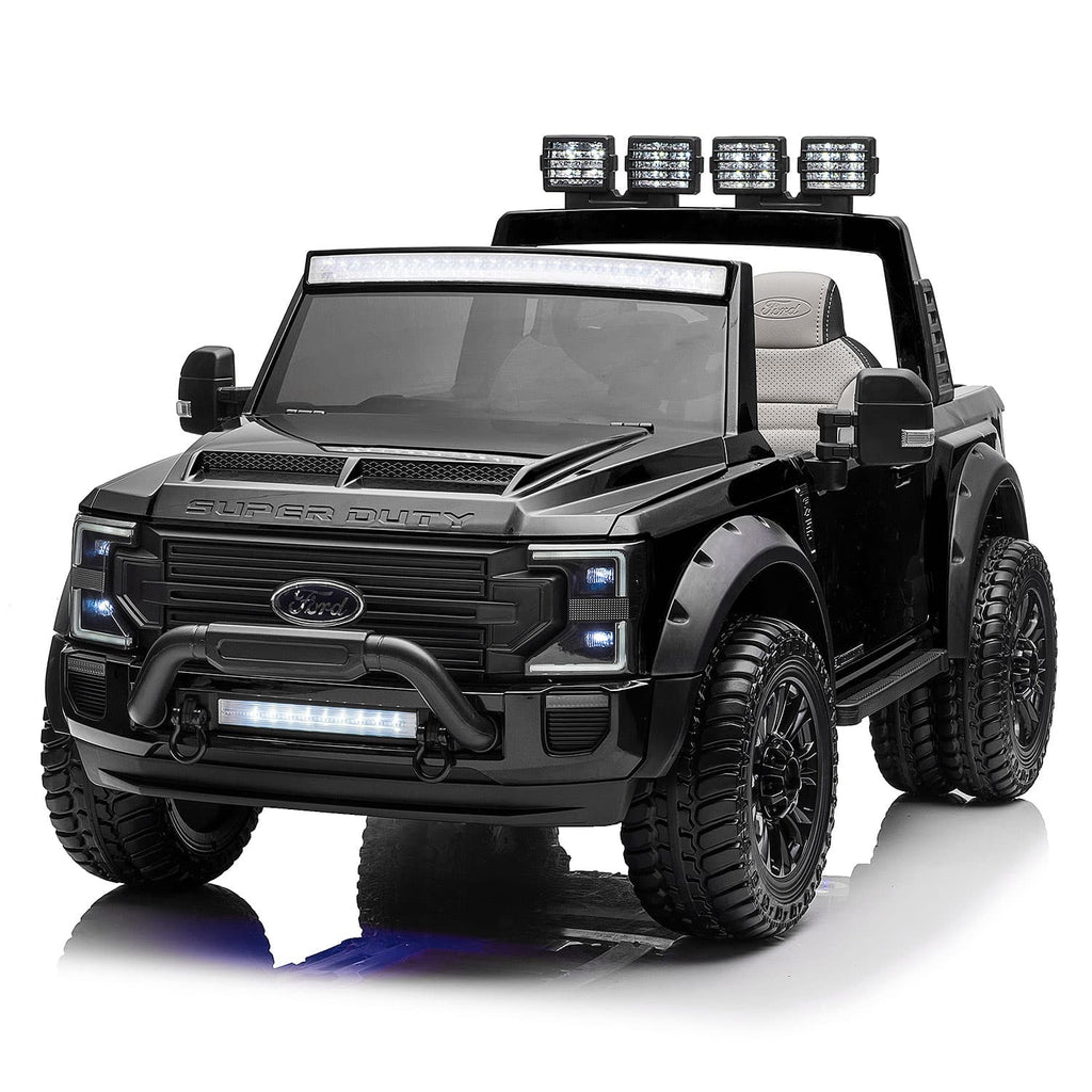 Ford F450 Custom Edition 24V Kids Ride-On Car Truck with R/C Parental Remote | Black