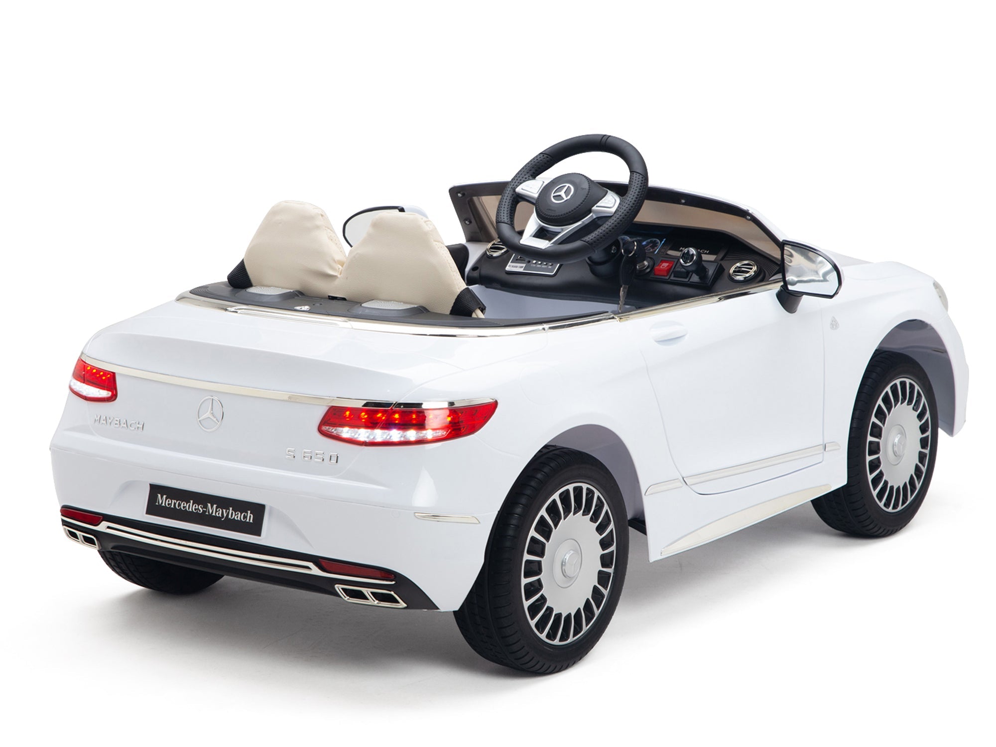 12V Mercedes-Benz Maybach Kids Electric Powered Ride on Car With Remote Control, Radio & MP3 - White