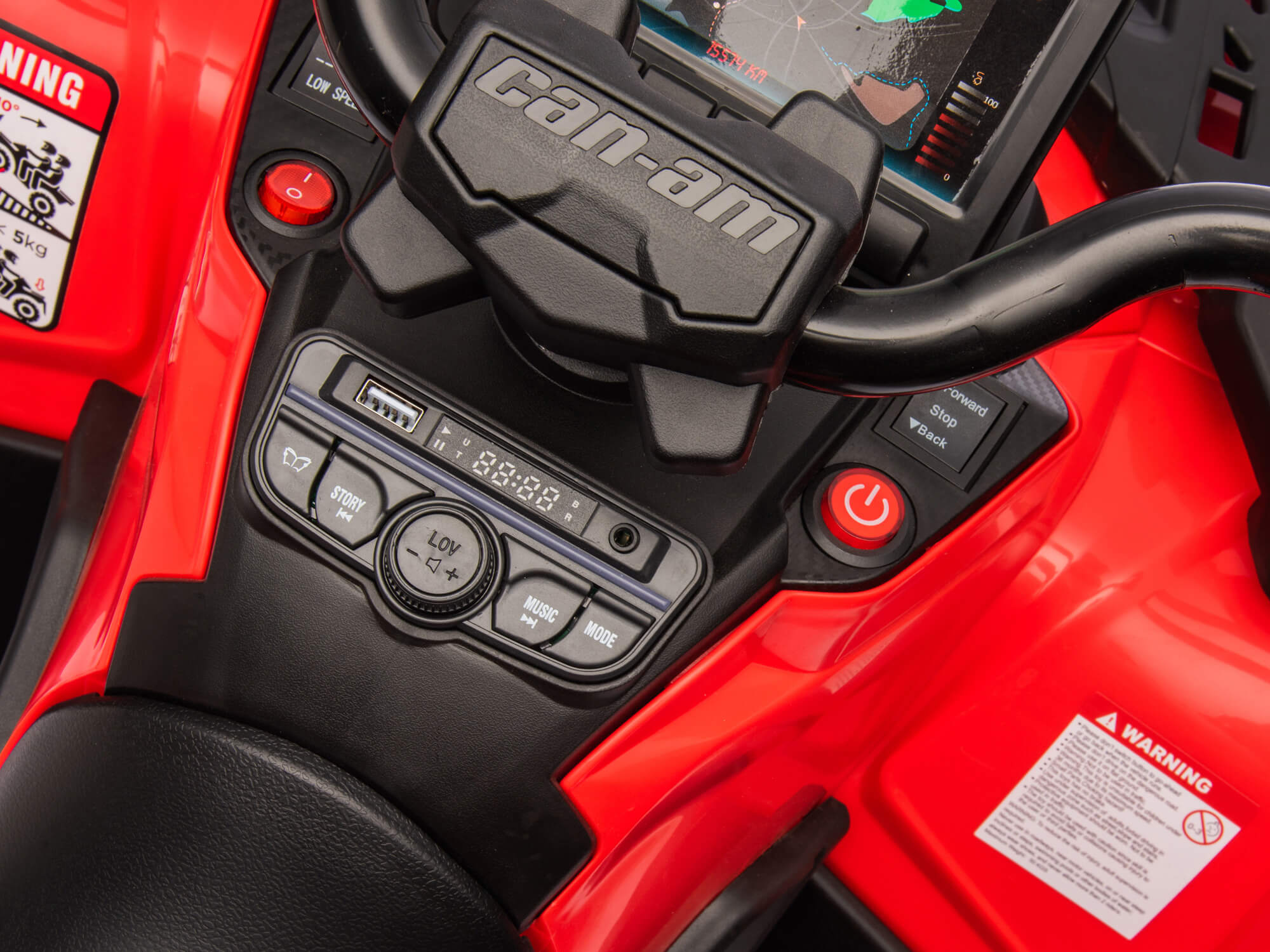 24V Can-Am Kids Outlander 4WD Ride-On ATV - Red
