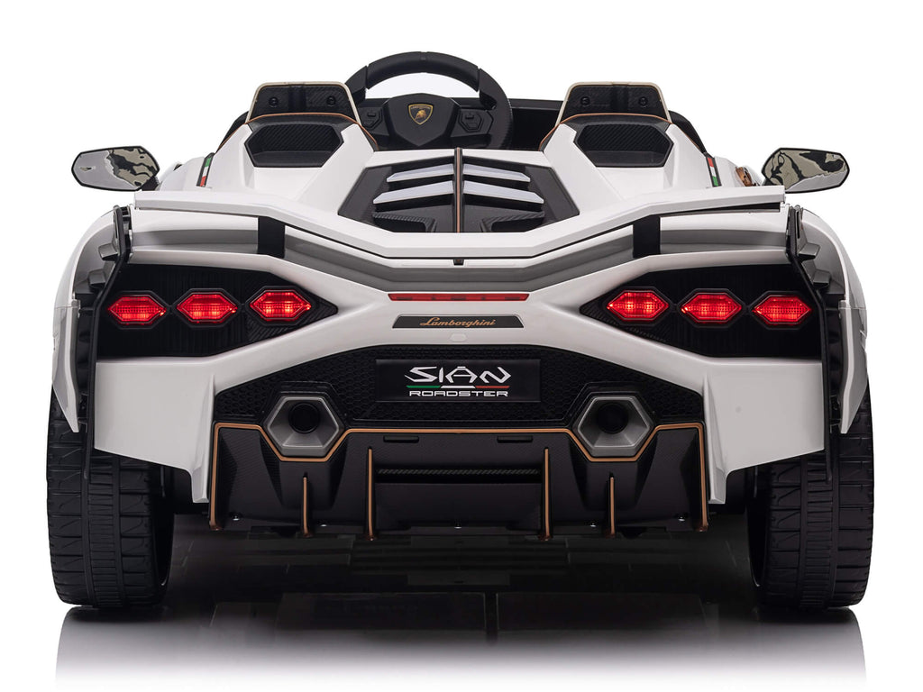 24V Lamborghini Sian Two-Seater Kids Ride On Car with Remote - White