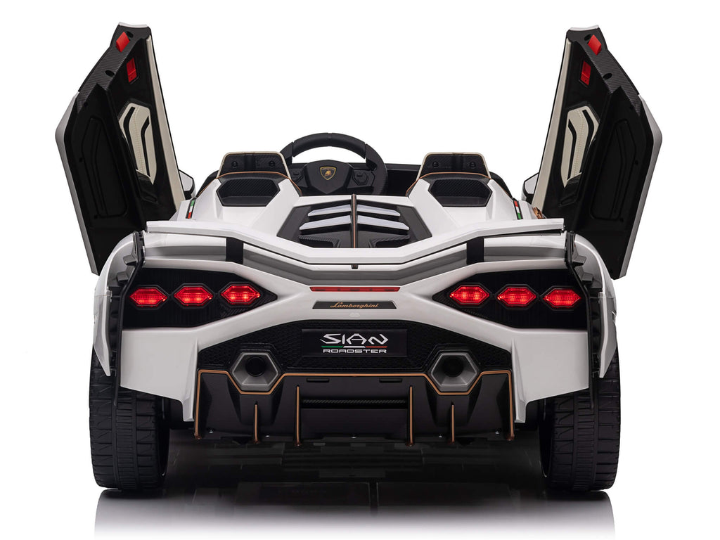 24V Lamborghini Sian Two-Seater Kids Ride On Car with Remote - White