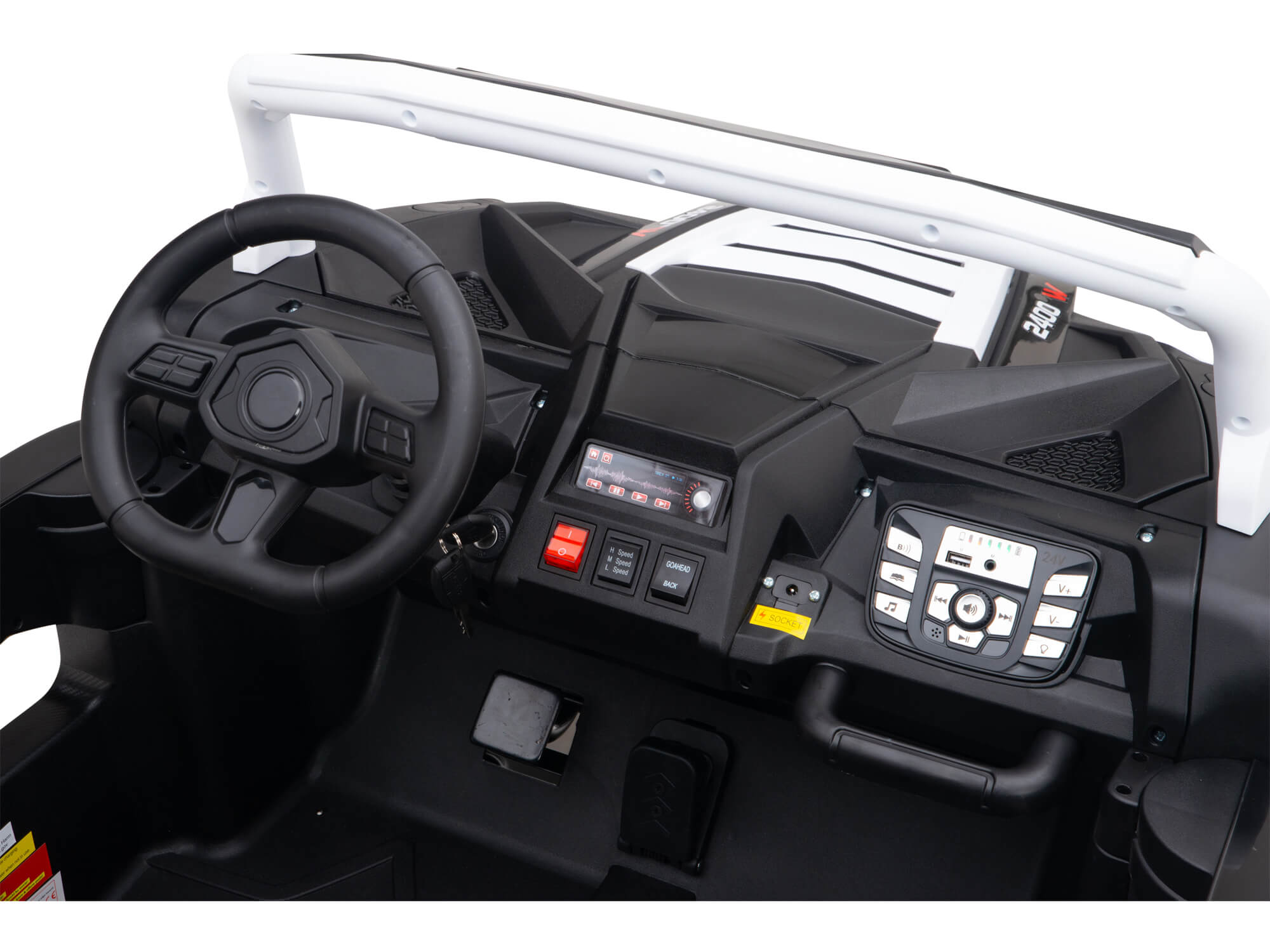 24V TREKCAR Rayder Ride-On Buggy - White
