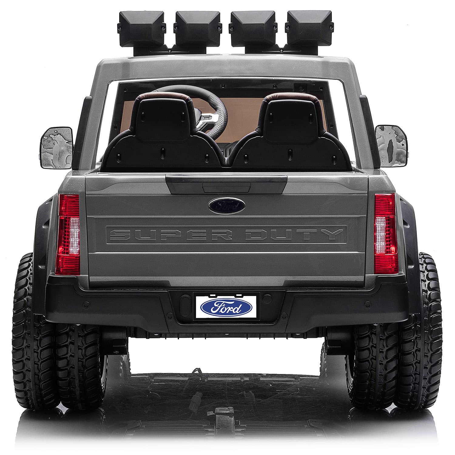 Ford F450 Custom Edition 24V Kids Ride-On Car Truck with R/C Parental Remote | Gray