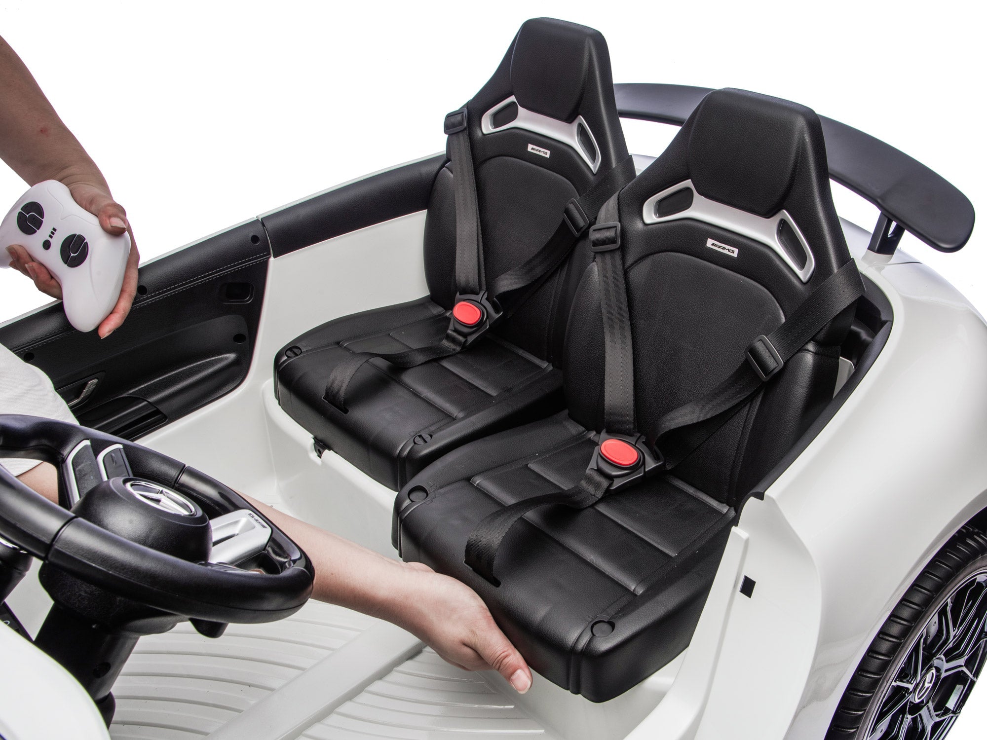 24V Mercedes AMG GT 63 Kids 2-Seater Ride On-Car - White