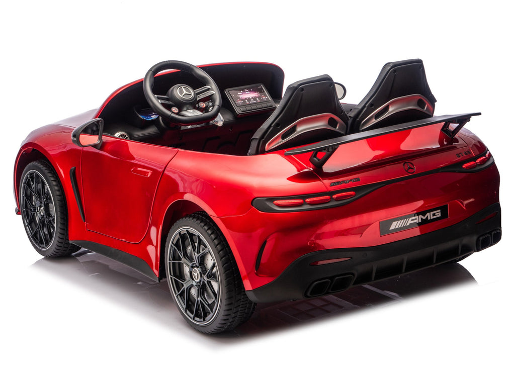 24V Mercedes AMG GT 63 Kids 2-Seater Ride On-Car - Burgundy