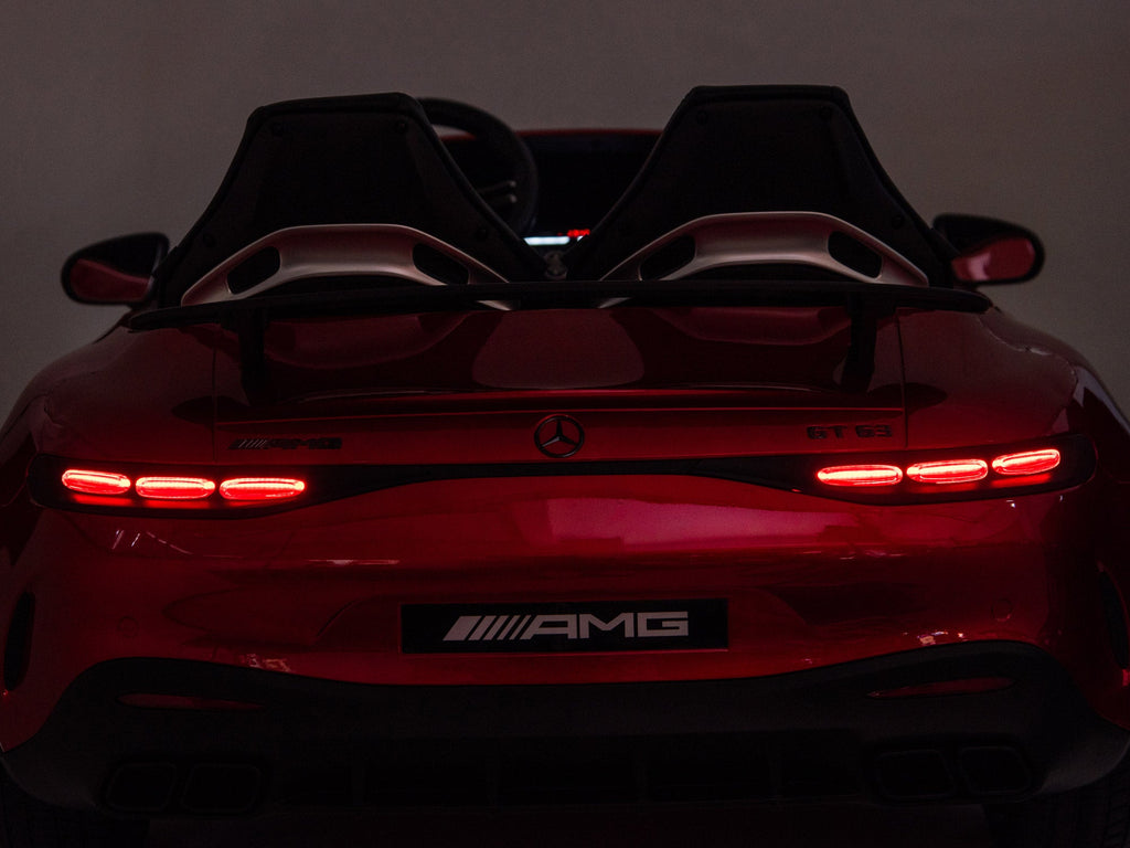 24V Mercedes AMG GT 63 Kids 2-Seater Ride On-Car - Burgundy