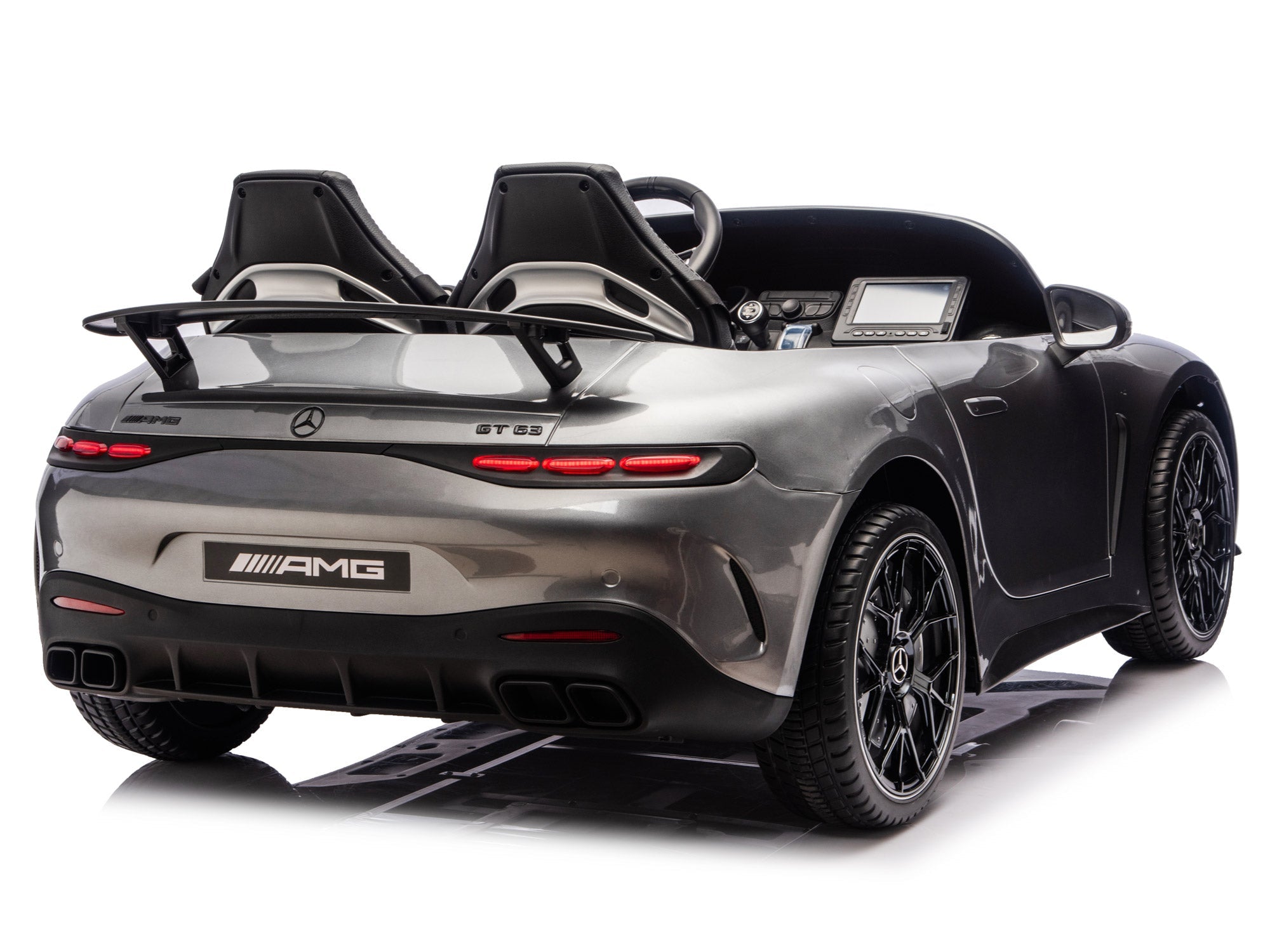 24V Mercedes AMG GT 63 Kids 2-Seater Ride On-Car - Silver