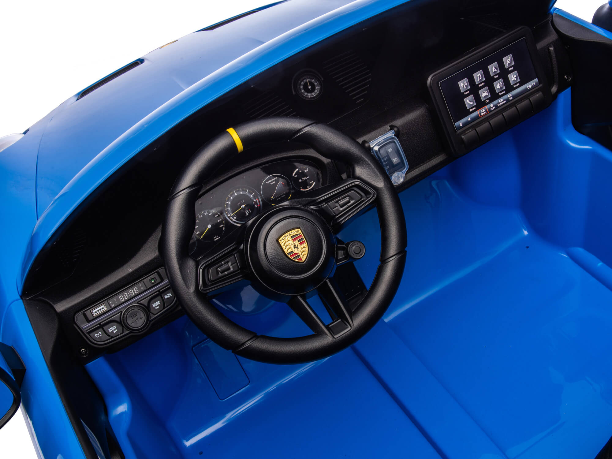 24V Porsche 911 GT3 Kids 2-Seater Ride On Car - Blue