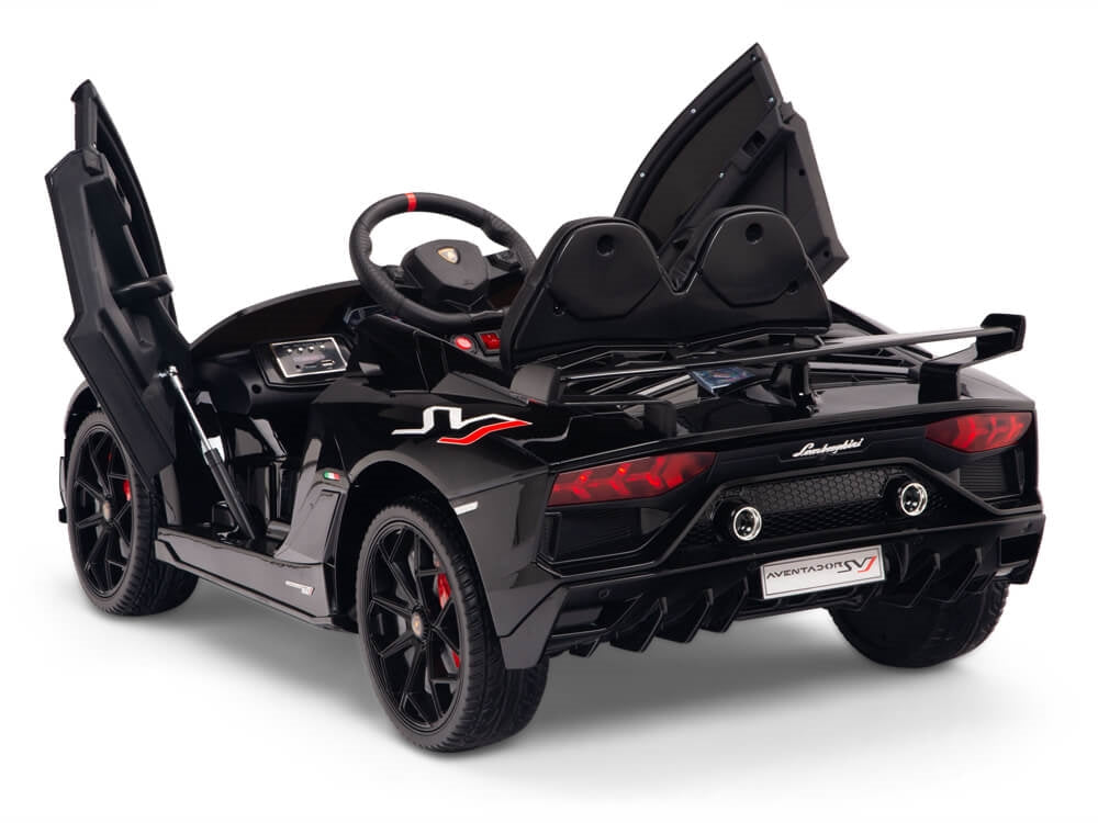 12V Lamborghini Aventador SVJ Kids Ride On Sports Car with Remote - Painted Black