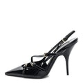 Vernice Buckle Slingback Pumps 38 Black