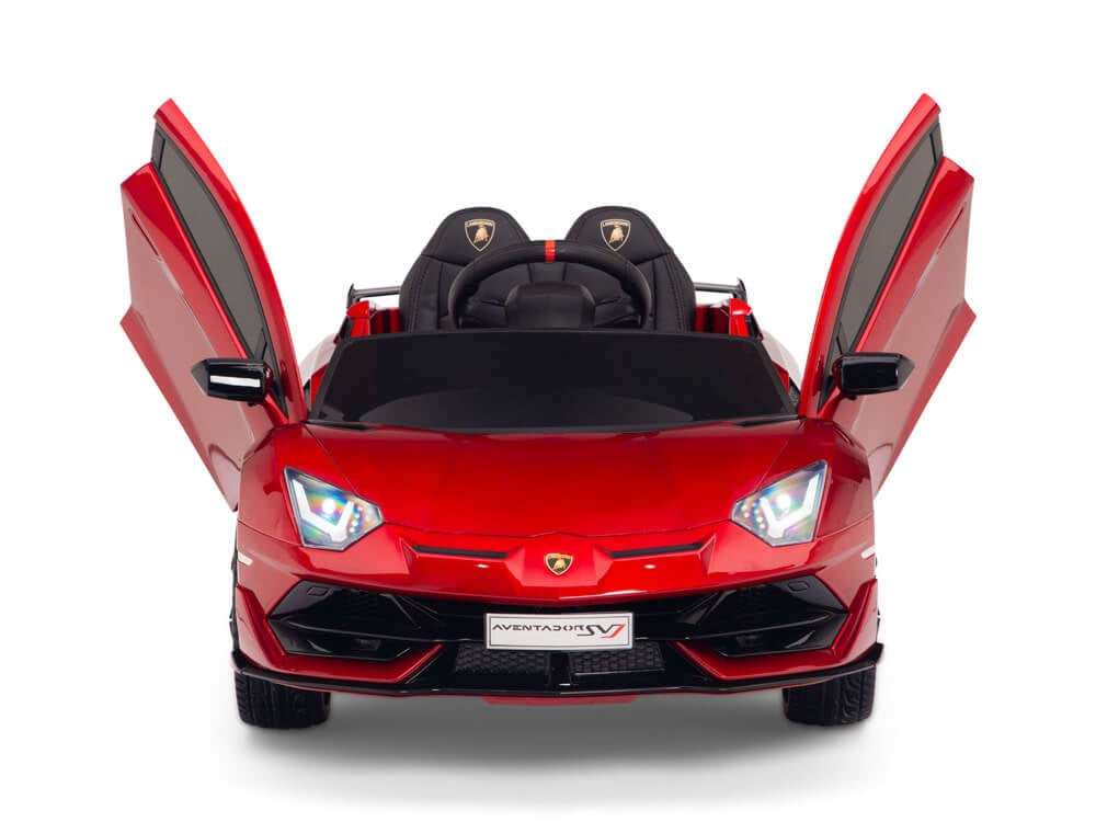 12V Lamborghini Aventador SVJ Kids Ride On Sports Car with Remote - Painted Burgundy