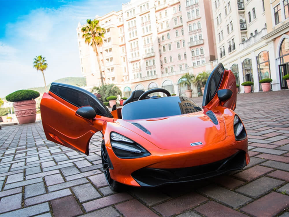 McLaren 720S 12V Kids Electric Ride On Car w/ Remote Control - Painted Orange