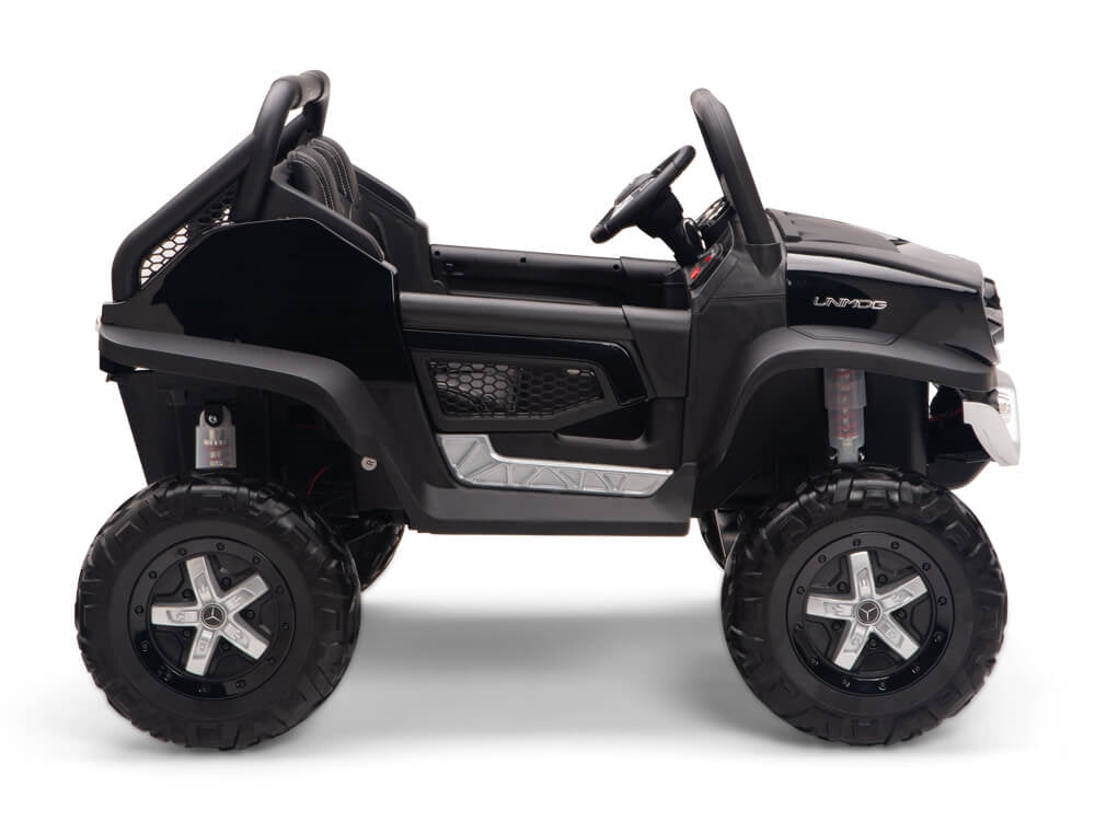 24V Mercedes Benz UNIMOG Kids Ride On UTV with Remote - Black