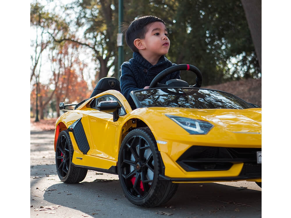 12V Lamborghini Aventador SVJ Kids Ride On Sports Car with Remote - Red