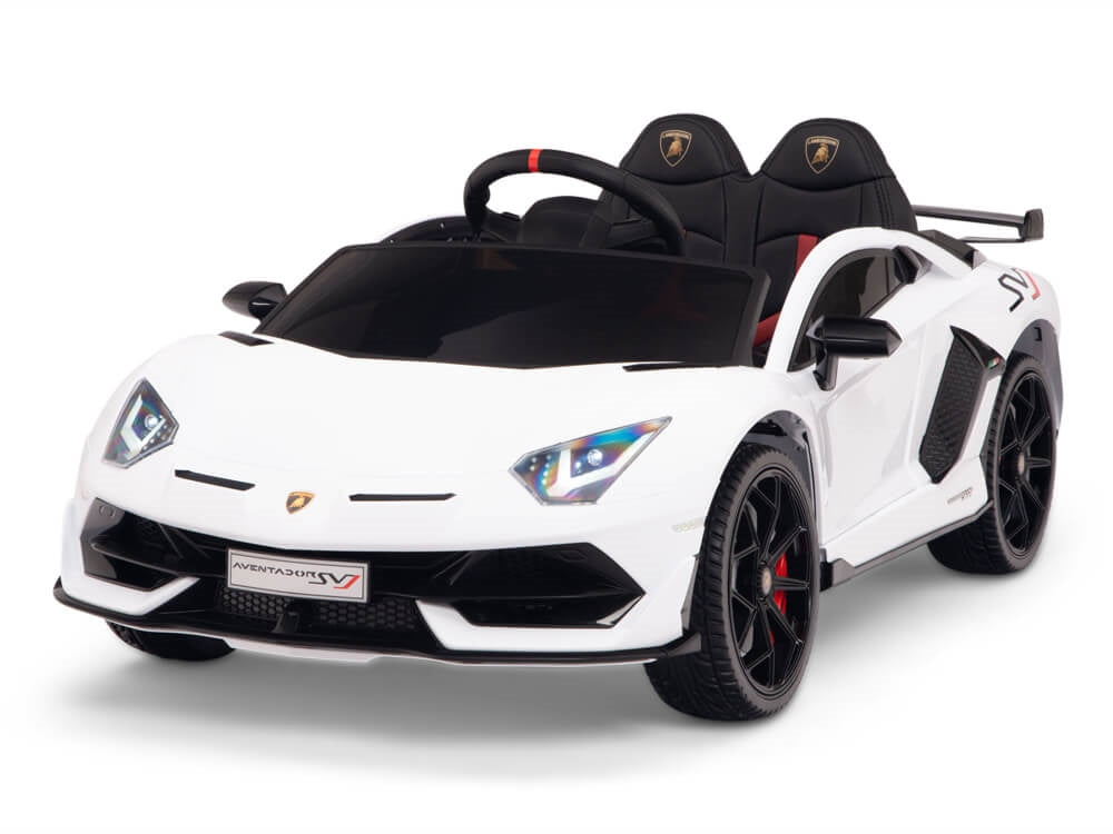 12V Lamborghini Aventador SVJ Kids Ride On Sports Car with Remote - White