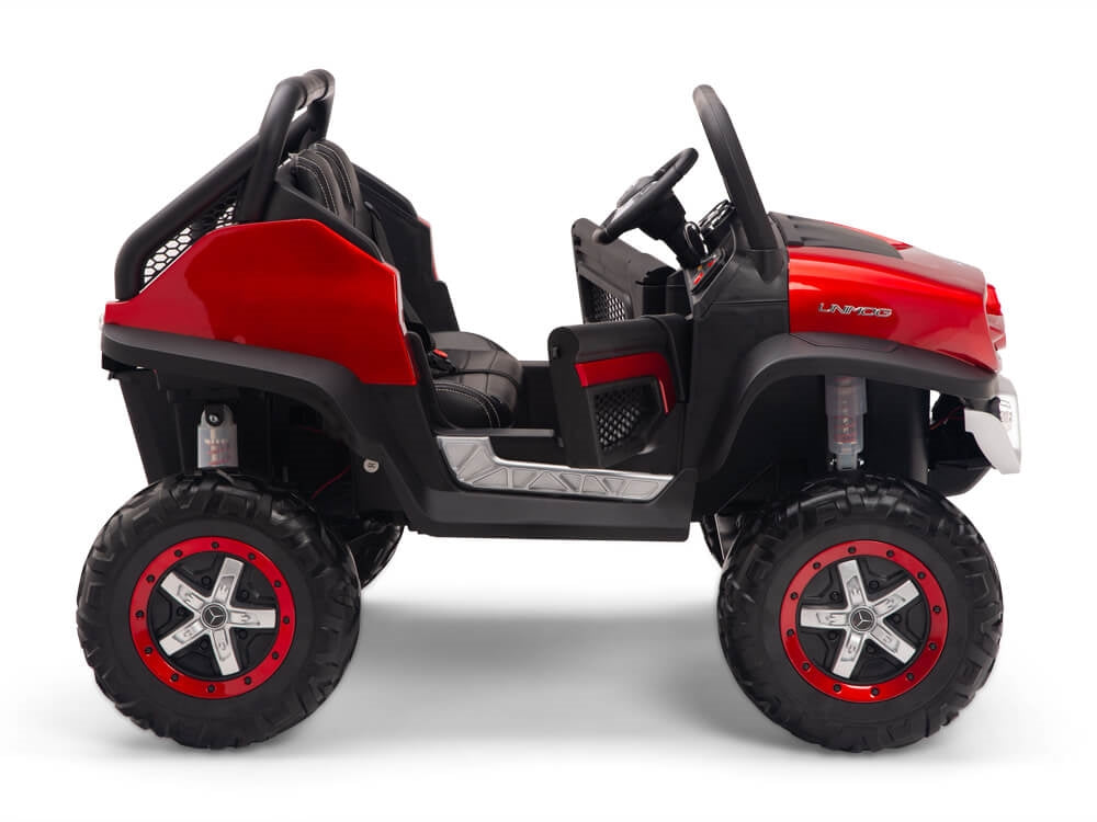 24V Mercedes Benz UNIMOG Kids Ride On UTV with Remote - Red