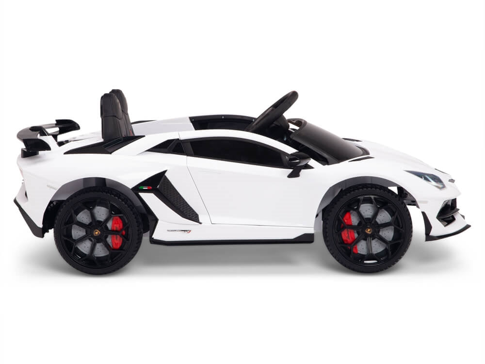 12V Lamborghini Aventador SVJ Kids Ride On Sports Car with Remote - White