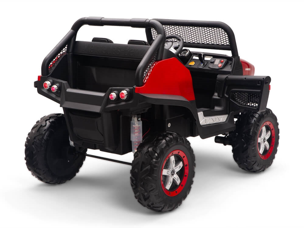 24V Mercedes Benz UNIMOG Kids Ride On UTV with Remote - Red
