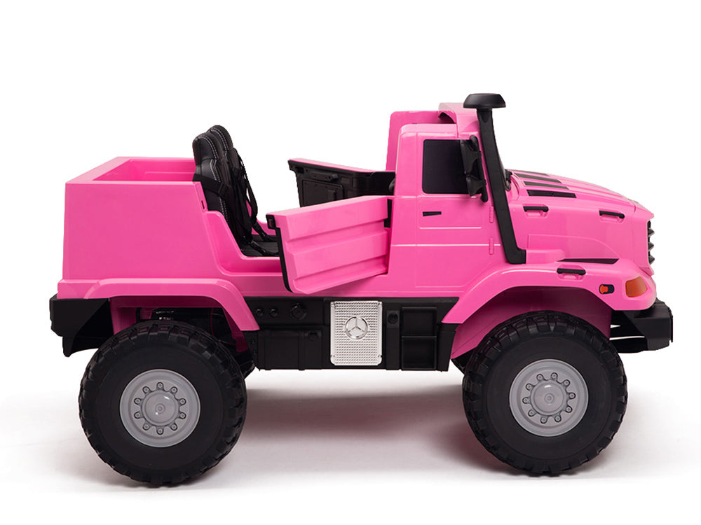 24V Mercedes Zetros Battery Powered Kids Ride On Truck with Remote Control - Pink