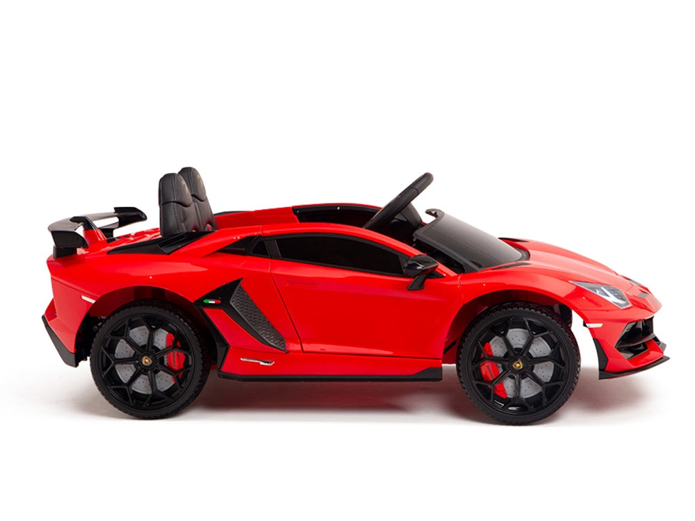 12V Lamborghini Aventador SVJ Kids Ride On Sports Car with Remote - Red