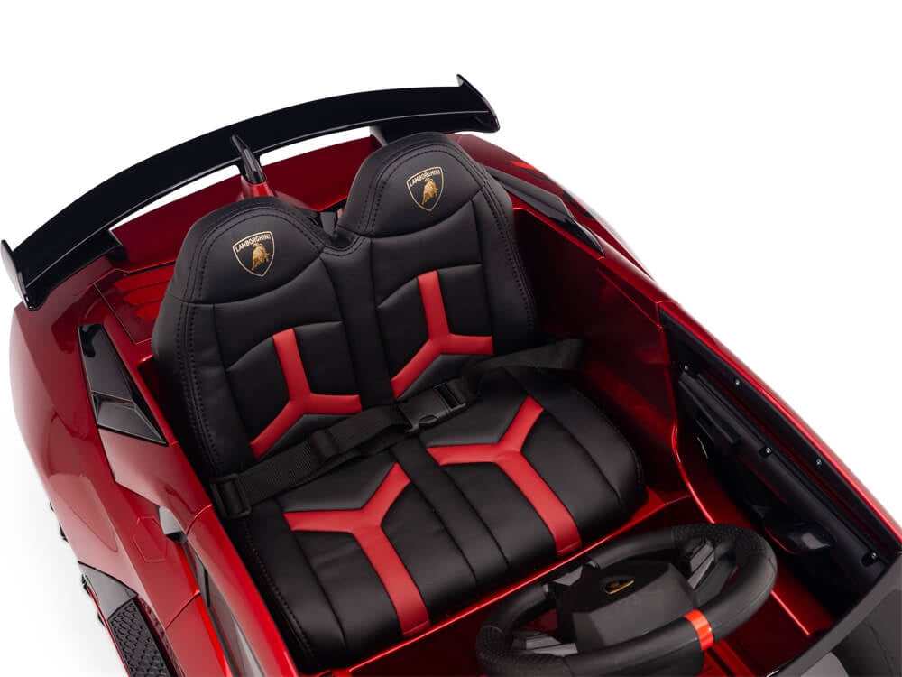 12V Lamborghini Aventador SVJ Kids Ride On Sports Car with Remote - Painted Burgundy