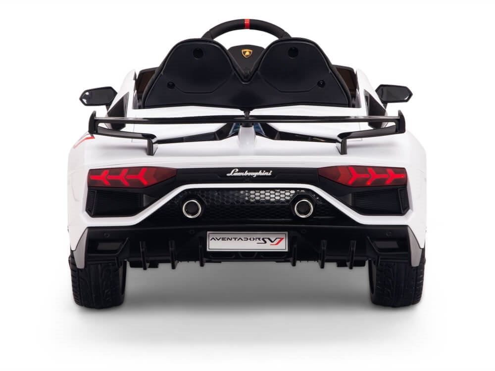 12V Lamborghini Aventador SVJ Kids Ride On Sports Car with Remote - White