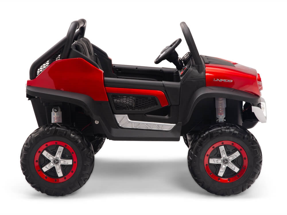 24V Mercedes Benz UNIMOG Kids Ride On UTV with Remote - Red