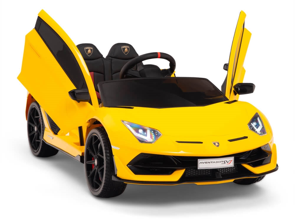 12V Lamborghini Aventador SVJ Kids Ride On Sports Car with Remote - Yellow