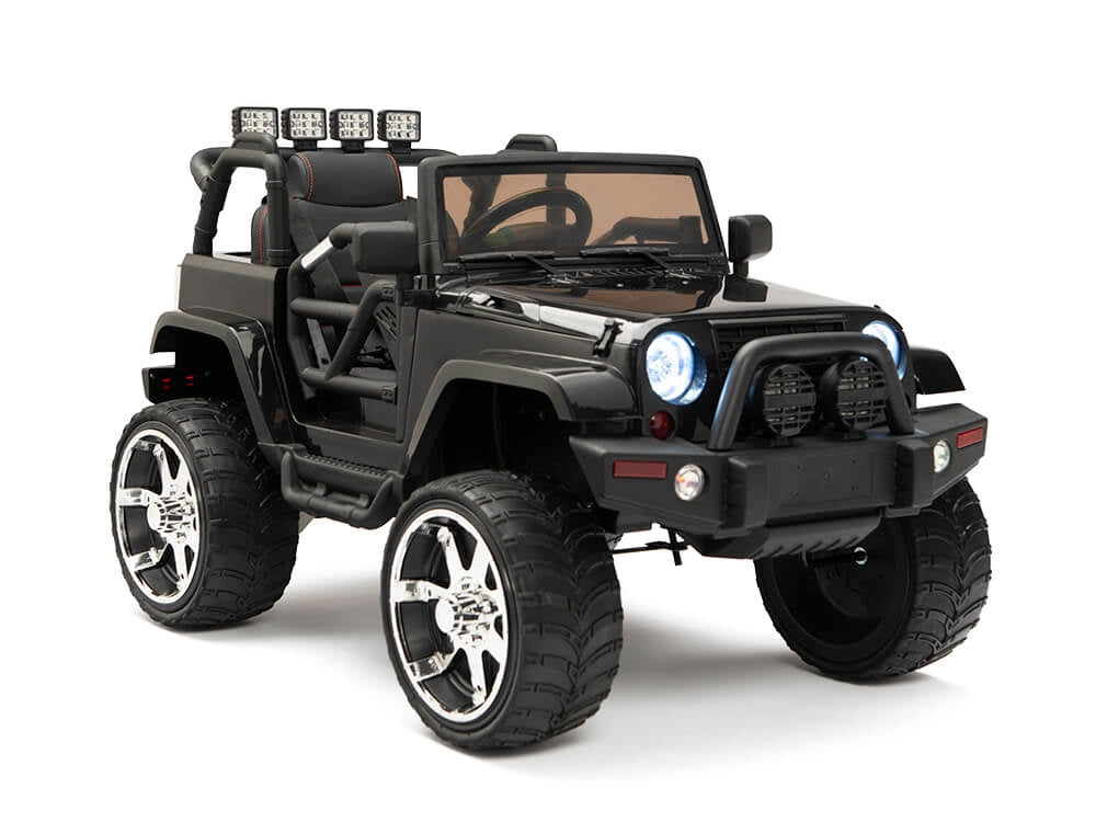 4WD Kids Battery Operated Ride On Truck with EVA Wheels and Remote Control - Black
