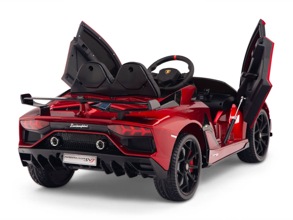 12V Lamborghini Aventador SVJ Kids Ride On Sports Car with Remote - Painted Burgundy