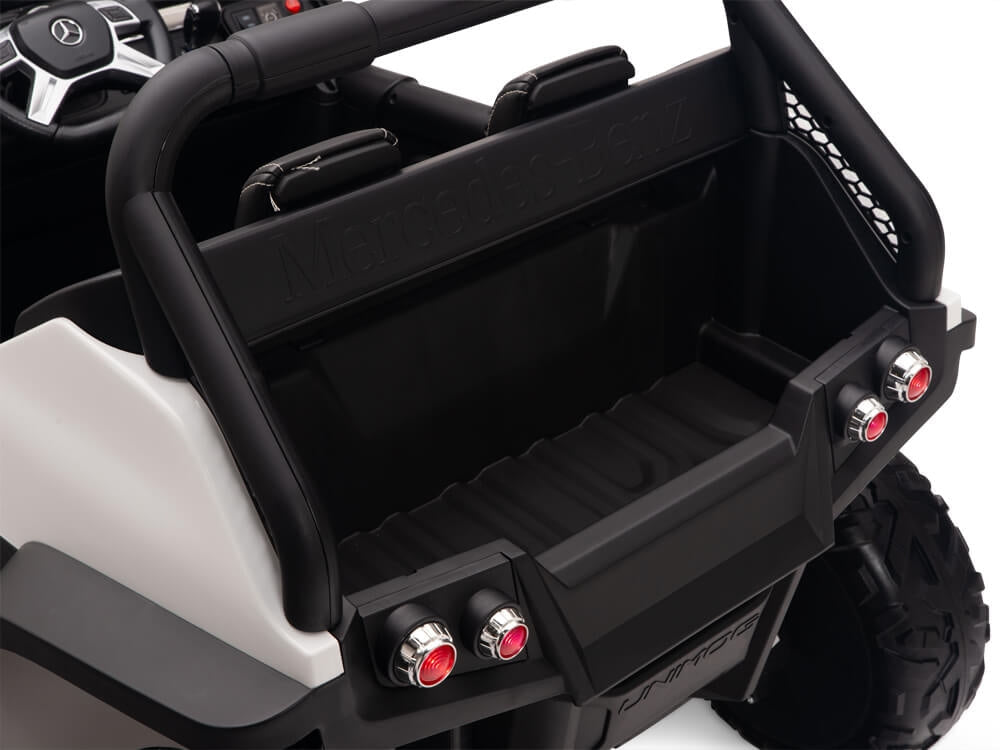 24V Mercedes Benz UNIMOG Kids Ride On UTV with Remote - White
