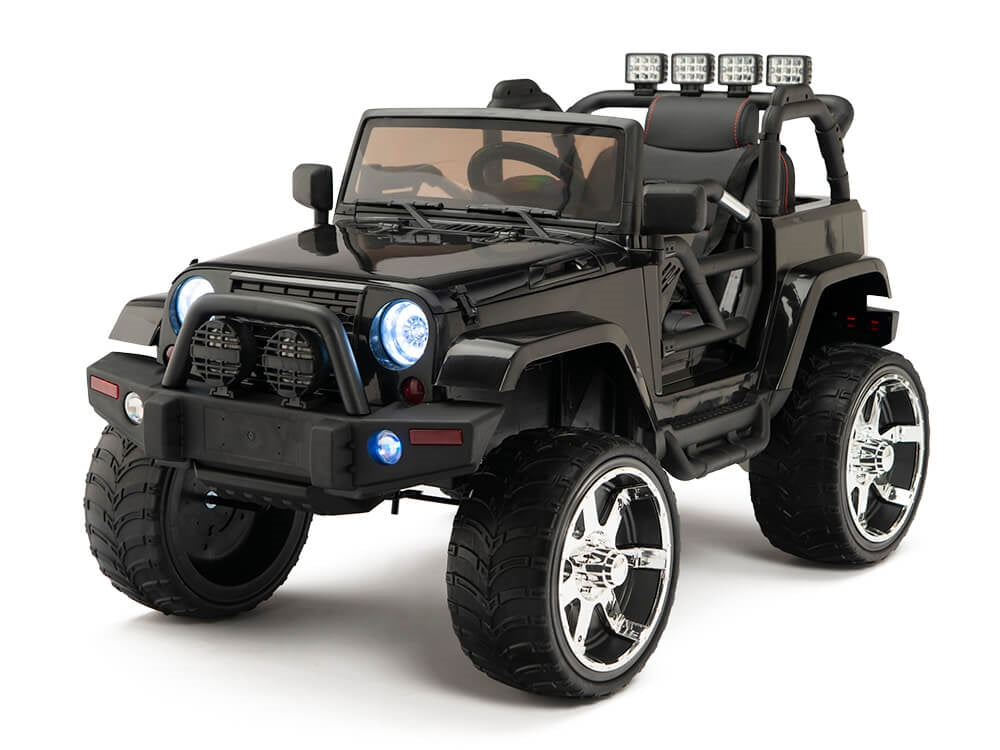 4WD Kids Battery Operated Ride On Truck with EVA Wheels and Remote Control - Black