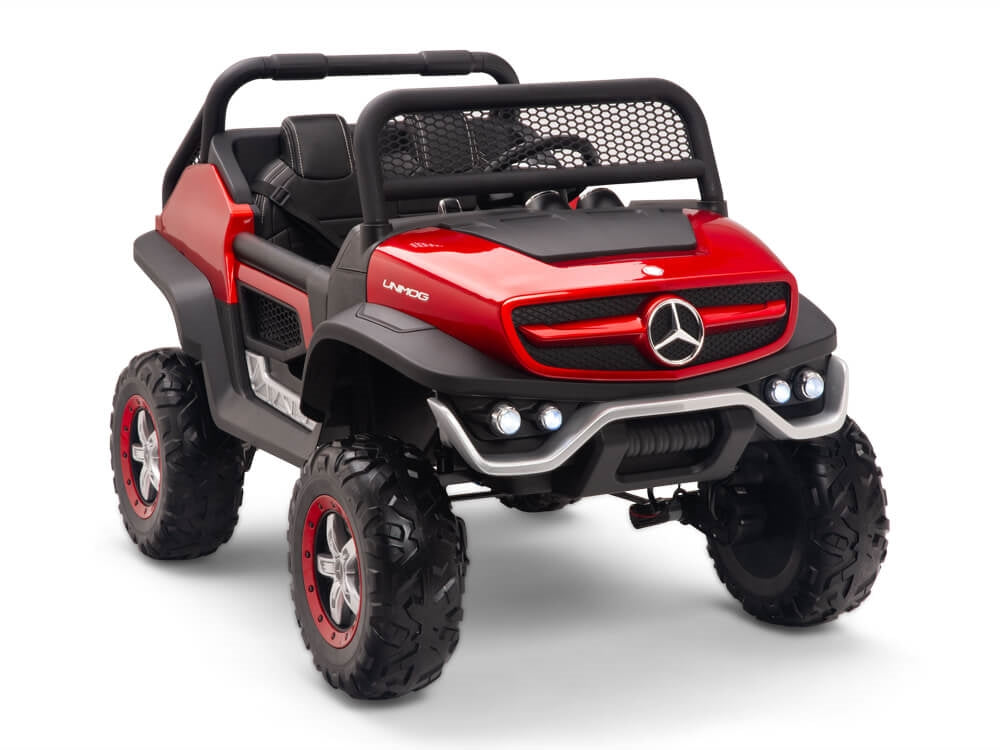 24V Mercedes Benz UNIMOG Kids Ride On UTV with Remote - Red
