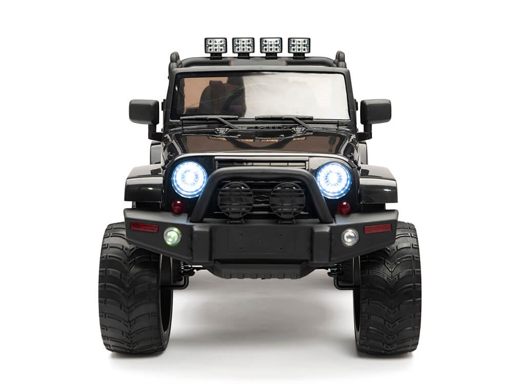 4WD Kids Battery Operated Ride On Truck with EVA Wheels and Remote Control - Black