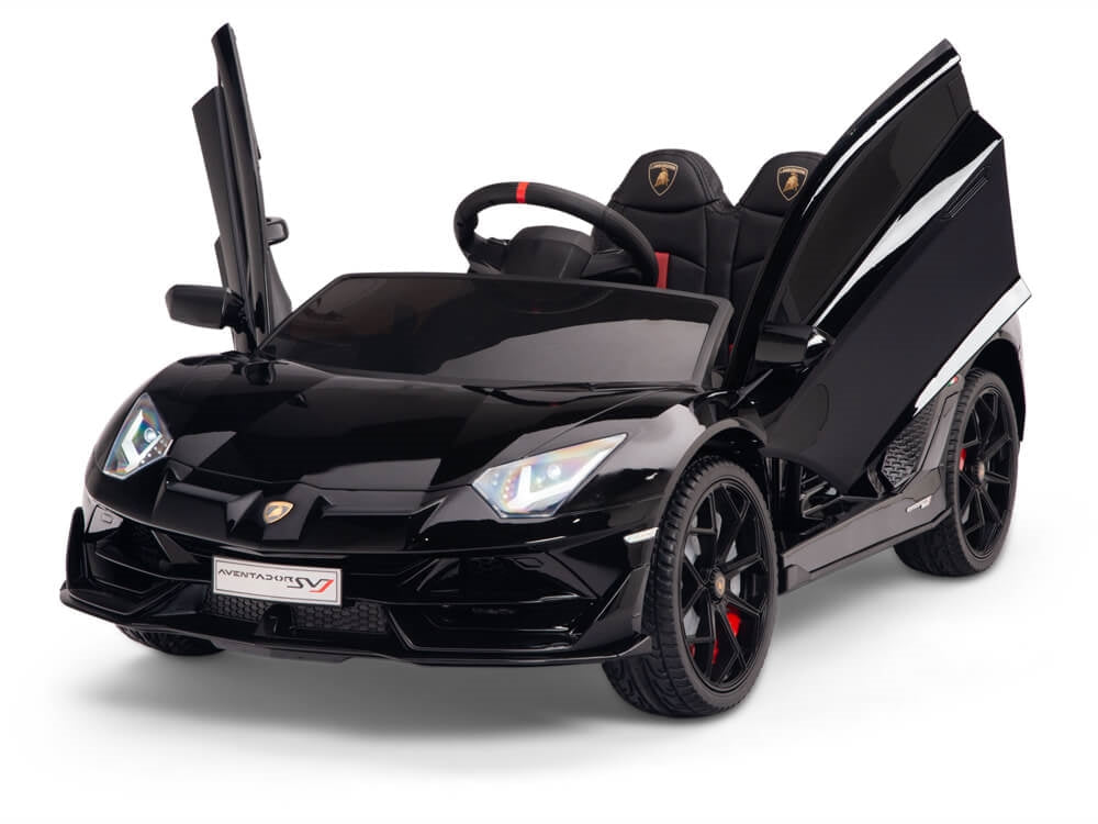 12V Lamborghini Aventador SVJ Kids Ride On Sports Car with Remote - Painted Black