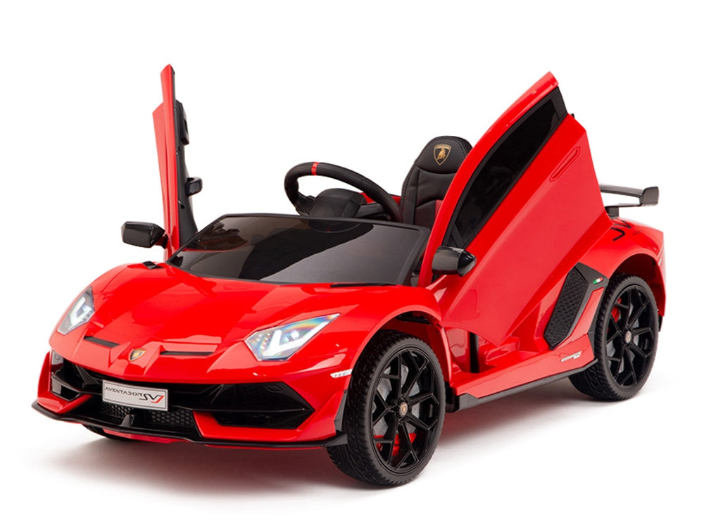 12V Lamborghini Aventador SVJ Kids Ride On Sports Car with Remote - Red