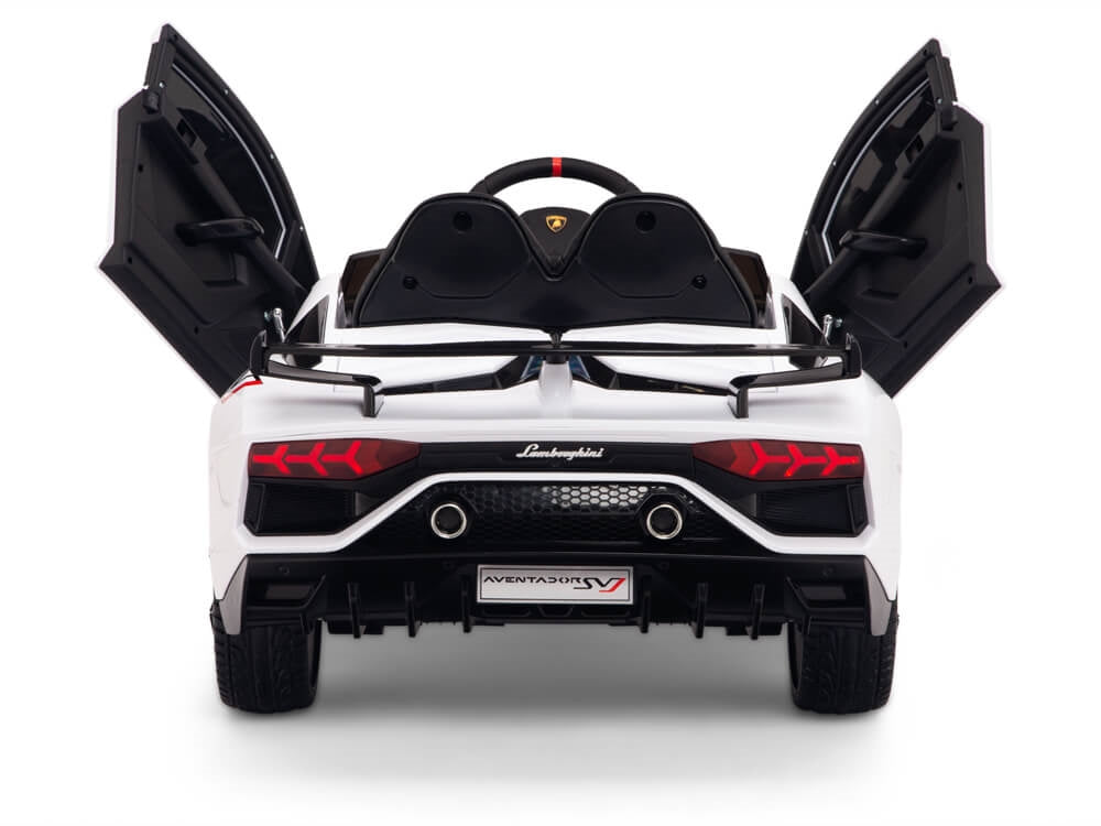 12V Lamborghini Aventador SVJ Kids Ride On Sports Car with Remote - White