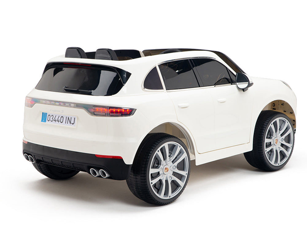 12V Porsche Cayenne Kids Electric Ride On Car with Remote Control - White