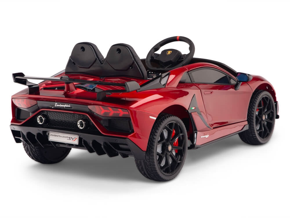 12V Lamborghini Aventador SVJ Kids Ride On Sports Car with Remote - Painted Burgundy