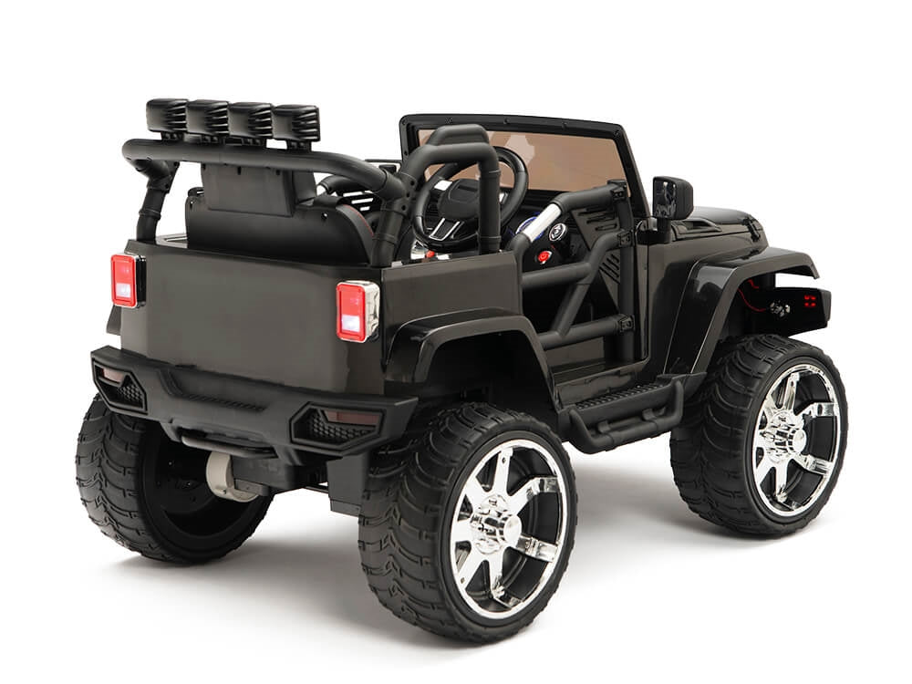 4WD Kids Battery Operated Ride On Truck with EVA Wheels and Remote Control - Black