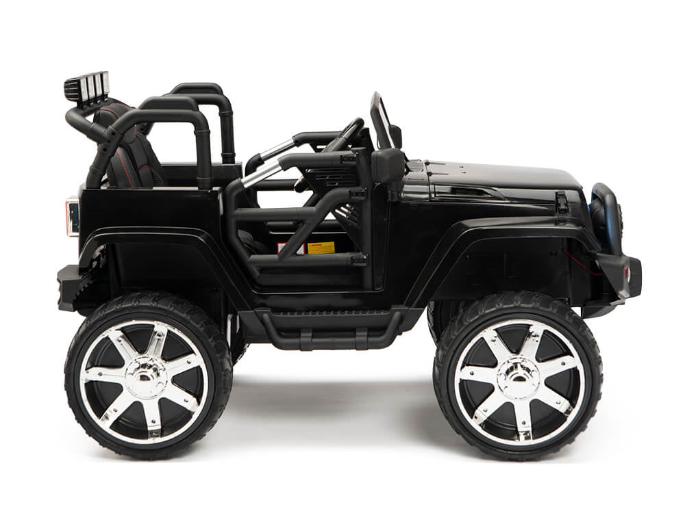 4WD Kids Battery Operated Ride On Truck with EVA Wheels and Remote Control - Black