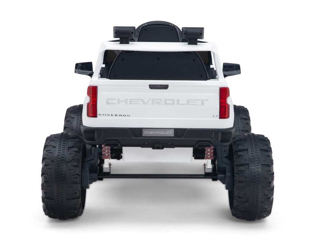24V Chevrolet Silverado Lifted Ride On Truck with Remote Control – White