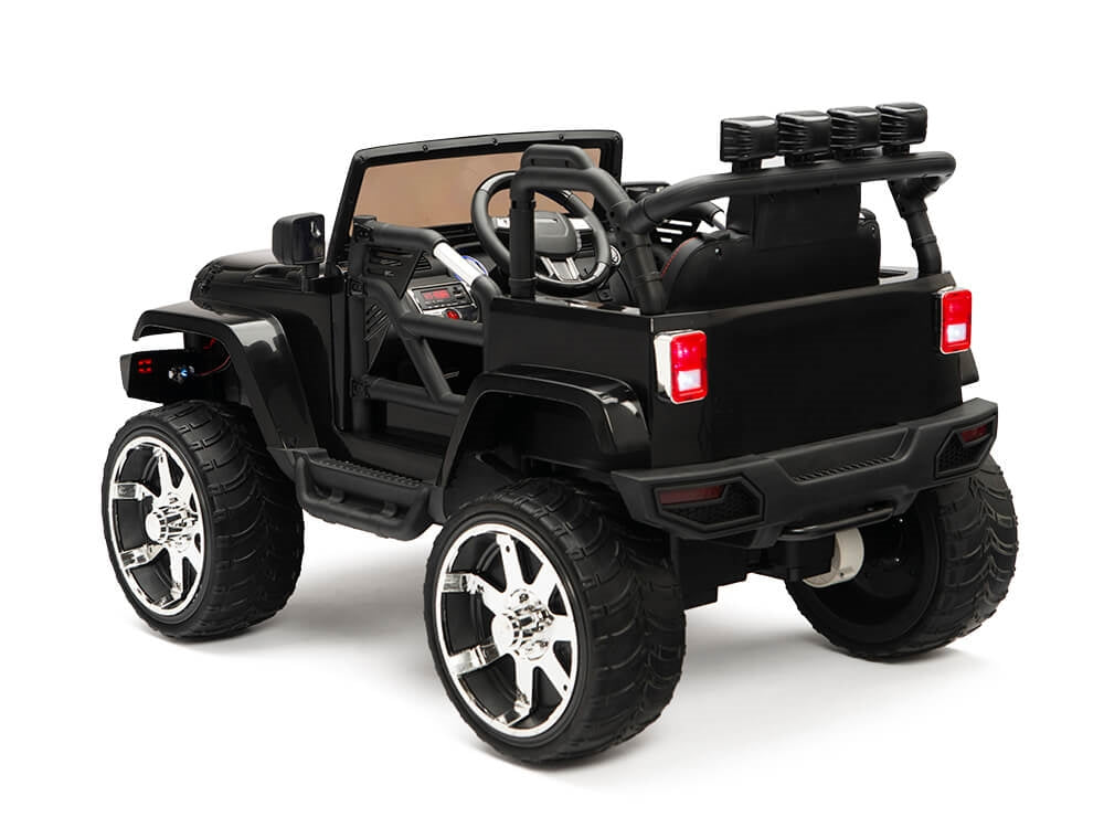 4WD Kids Battery Operated Ride On Truck with EVA Wheels and Remote Control - Black