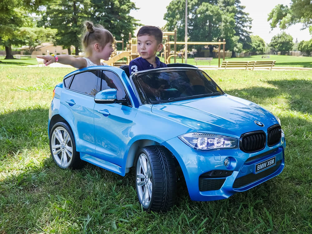 Two Seat BMW X6M Kids 12V Ride On Car with Remote - White