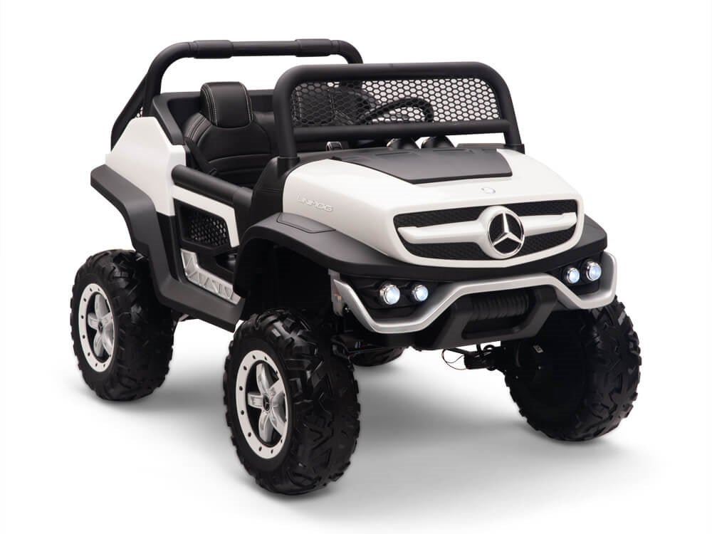 24V Mercedes Benz UNIMOG Kids Ride On UTV with Remote - White
