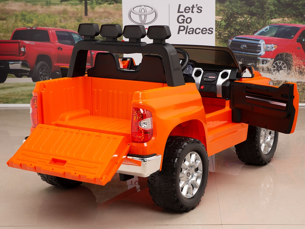 12V Kids Battery Powered Remote Control SPECIAL EDITION Toyota Tundra Ride On Truck - Orange