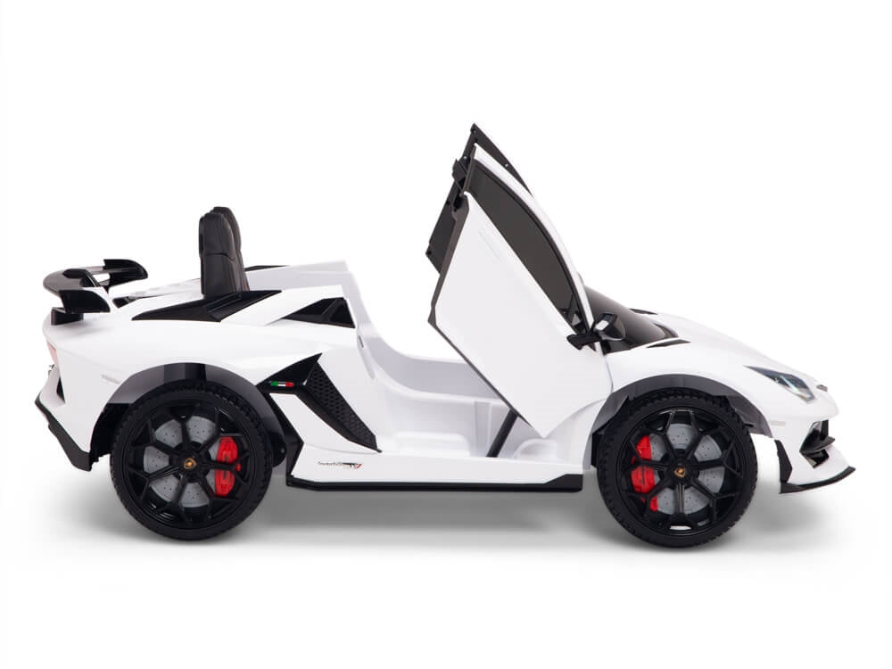 12V Lamborghini Aventador SVJ Kids Ride On Sports Car with Remote - White