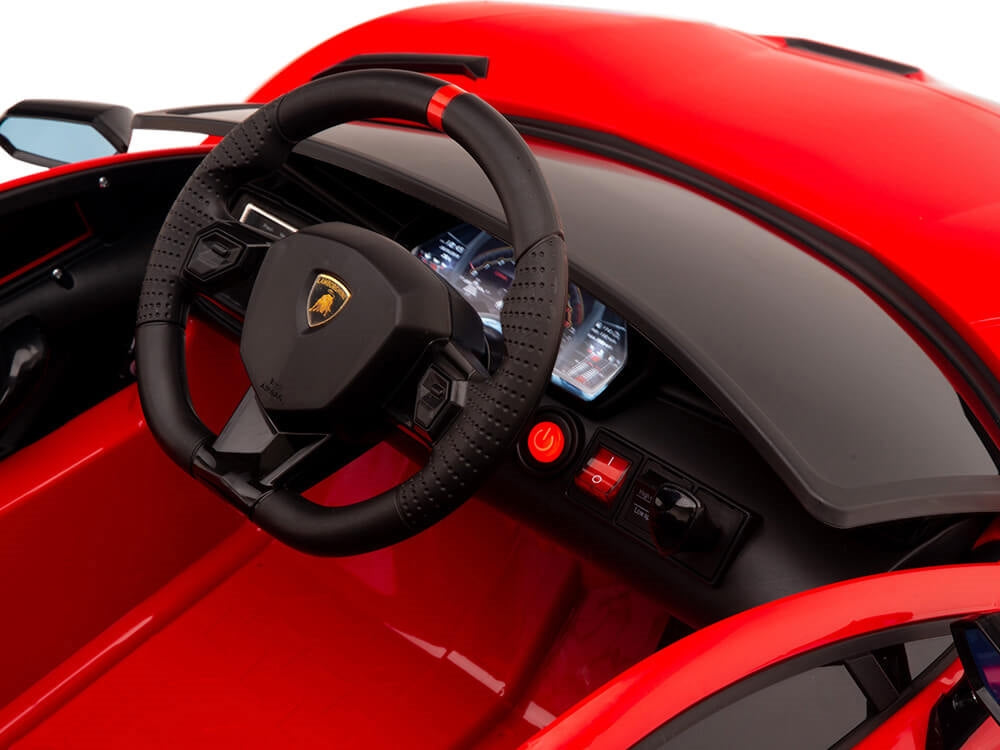 12V Lamborghini Aventador SVJ Kids Ride On Sports Car with Remote - Red